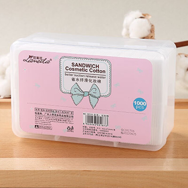 Almohadillas de algodón no tejidas para limpieza de maquillaje, almohadillas faciales, almohadillas de algodón para quitar esmalte de uñas, tejidos, 1000 unids/bolsa
