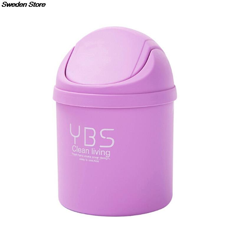 1PC Cute Mini Desktop Cleaning Barrel Small Desk Organizer Storage Dustbins Desktop Storage Box Waste Container