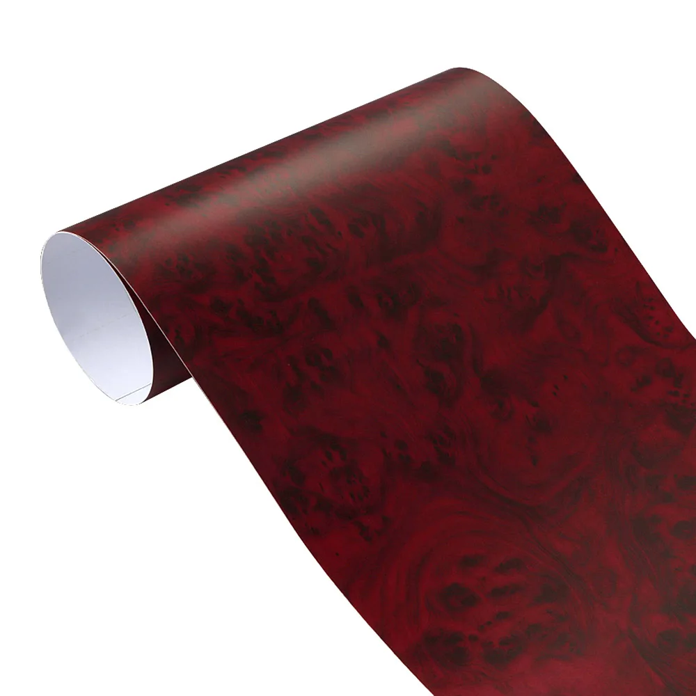 60x500cm Matte Self-adhesive Wood Grain Textured Vinyl Film Car Wrap PVC Waterproof Auto Internal Decoration Car Sticker Styling: WHITE