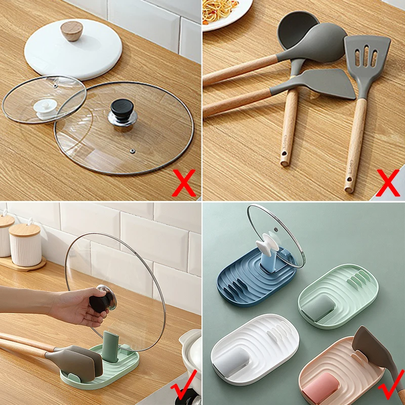 Fournitures de cuisine multifonctions pratiques, ustensiles multicolores pliables de Style scandinave, support de casseroles, couvercle de Pot, organisateur de spatule