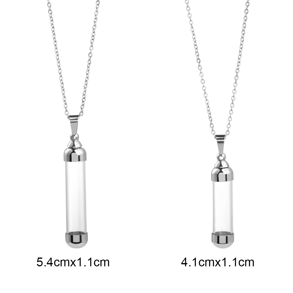 Flacon en verre Transparent, collier, bouteille de souhait, pendentif, bijoux DIY, bouchon à vis ouvrable, chaîne en acier, porte-bonheur, pots de parfum