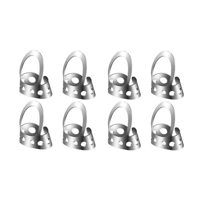 Púas de dedo de guitarra de Metal ajustables, púas para pulgar para guitarra, Banjo, tamaños grandes y medios, 8 Uds.: Silver