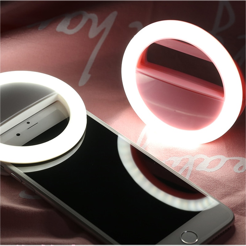 Anillo de luz LED para selfi, lámpara de Flash portátil para