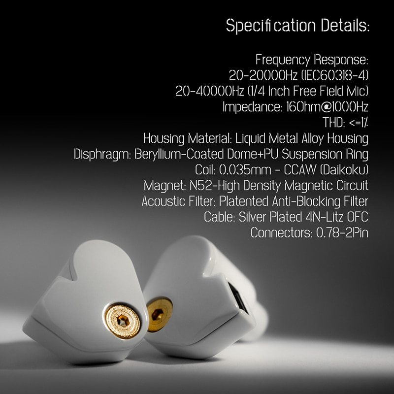Moondrop SSR Diaphragm Dynamic In-Ear Earphone Super Spaceship Reference with Brllum-Coated Dome 2Pin 0.78mm Detachable Cable