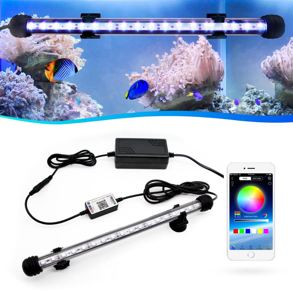RGB Plant Aquarium LED Lighting Marine Fish Tank Lights For Aquarium Lamp Waterproof 19CM 29CM 39CM 49CM 59CM APP Remote Control