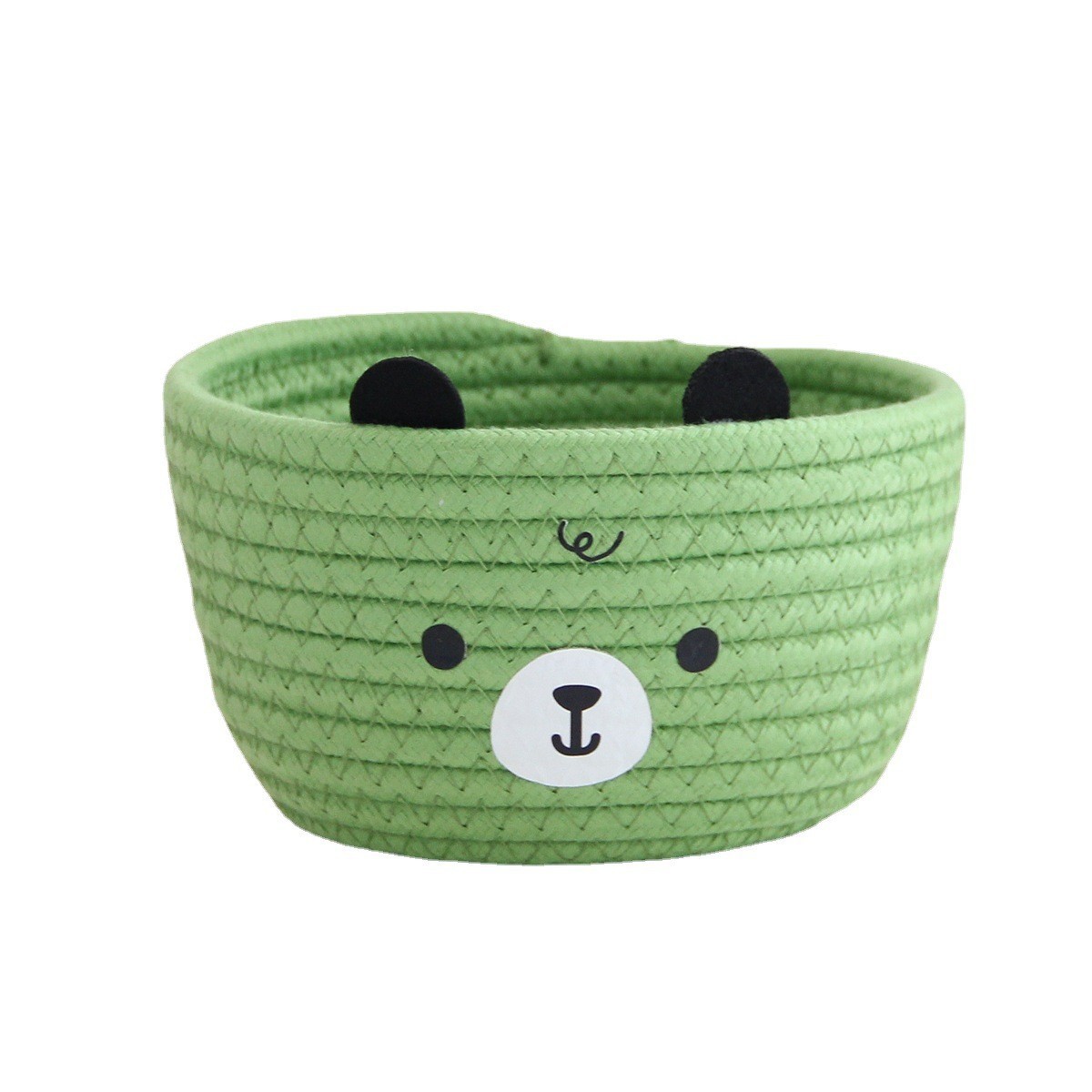 Cute Storage Baskets Rattan Woven Bedroom Household Decor Organizer Case Key Snacks Desktop Sundries Deposit Tidy Box Items: M / DARK GRAY