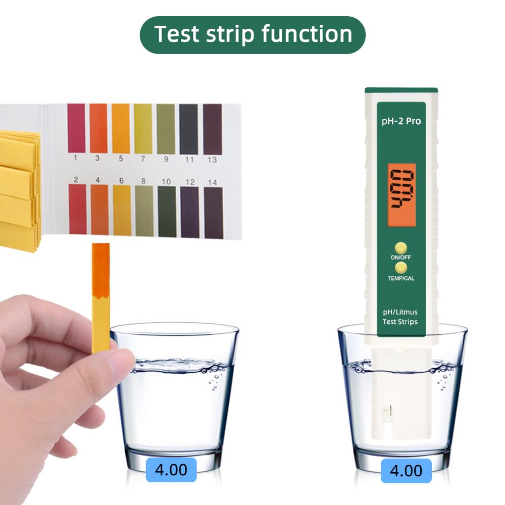 Yieryi Digitale Lcd Ph Meter Pen PH-2Pro Litmus Ph Meter -2.00-16.00 Ph Tester Aquarium Zwembad Water Test Tool Atc