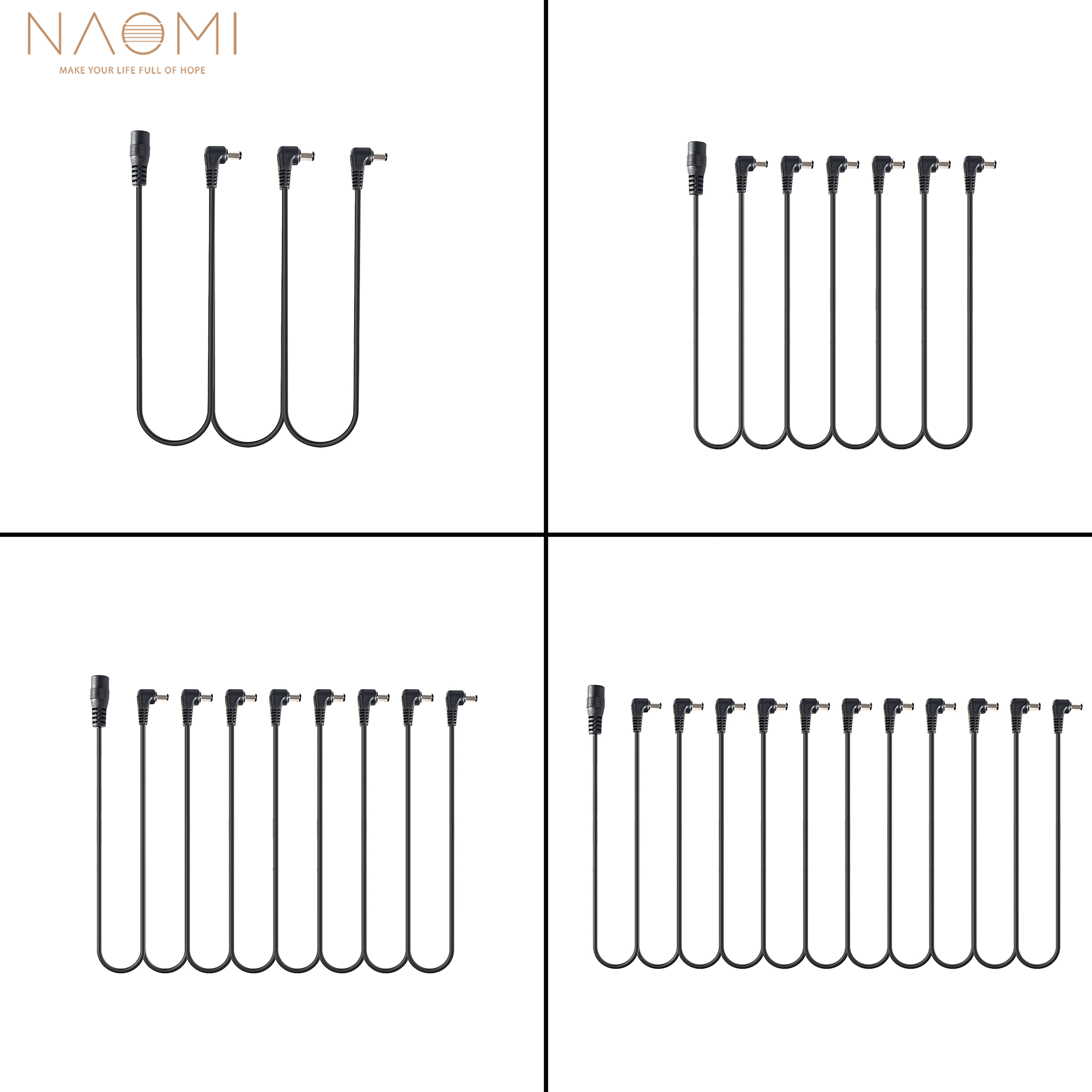 NAOMI Audio Cables 1 To 3/5/6/8 Ways Daisy Chain For Electric Guitar Effect Pedal Power Supply Cable DC 9V Adapter Plug