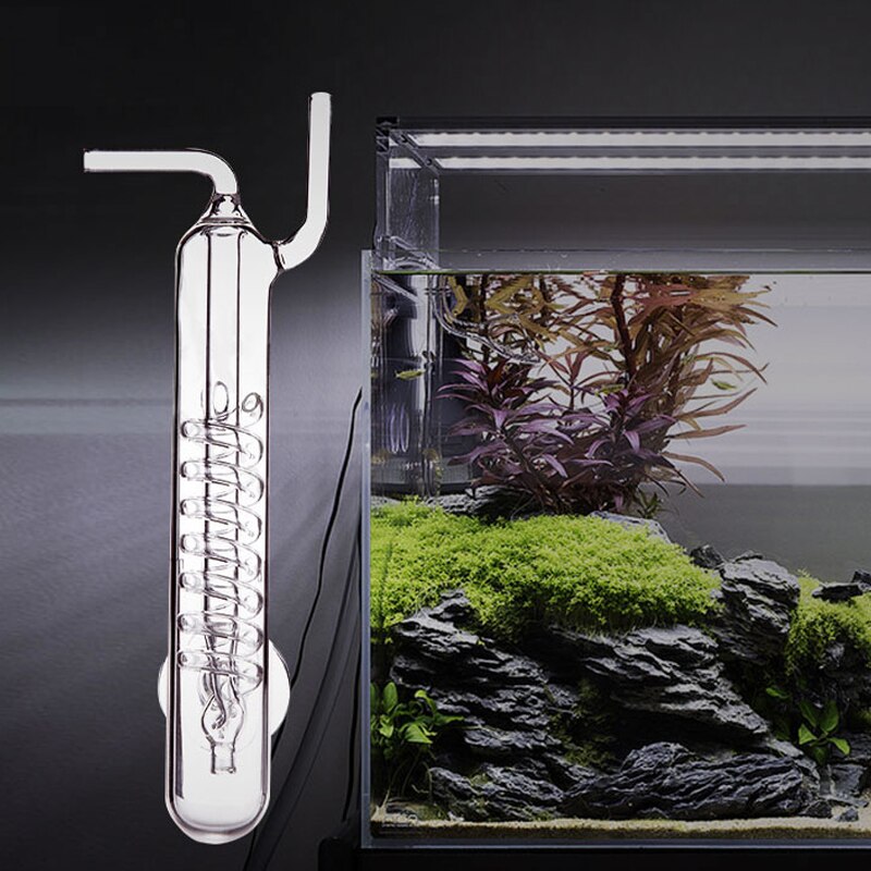 Aquarium 1Pc CO2 Diffuser Bubble Counter Spiraal Planten Trog Glas Verstuiver Regulator Met Zuignap CO2 Apparatuur