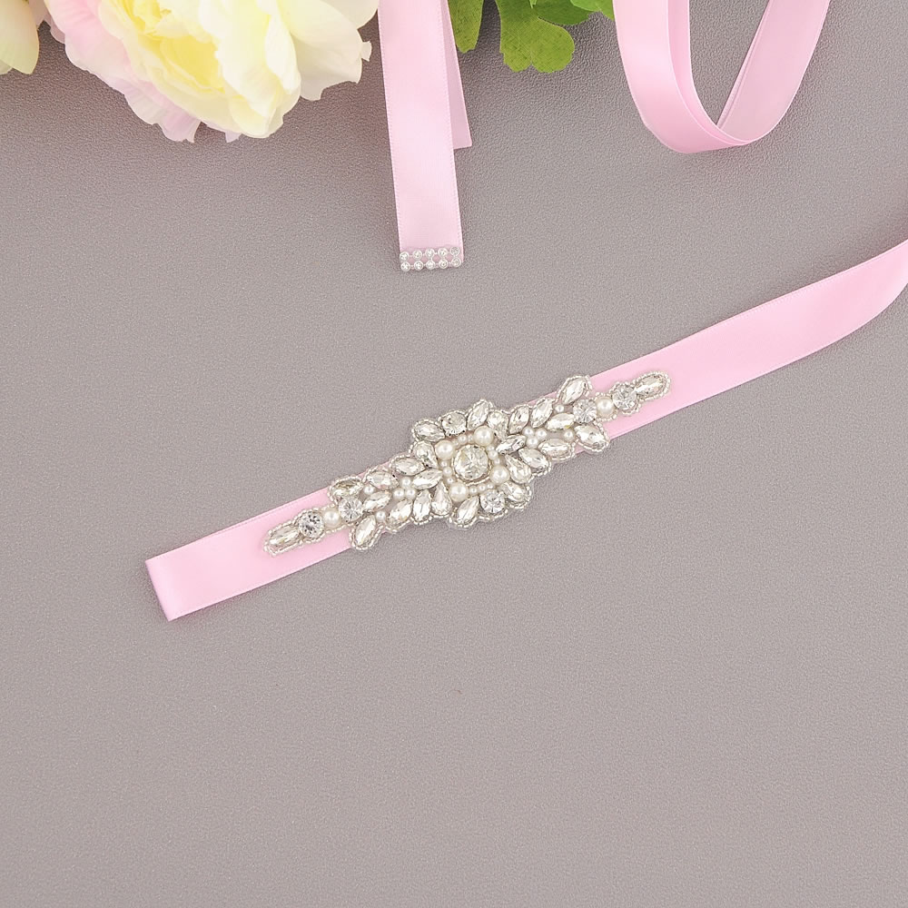 Faixa de casamento rosa verde azul cinza moda cintos de casamento flor cetim vestido de casamento cinto de fita de noiva faixa cinto de festa de honra: Pink