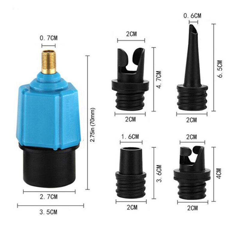 Inflatable Pump Adaptor Air Pump Converter with 4 Types Air Valve Nozzles Multifunction Conversion Head EDF88