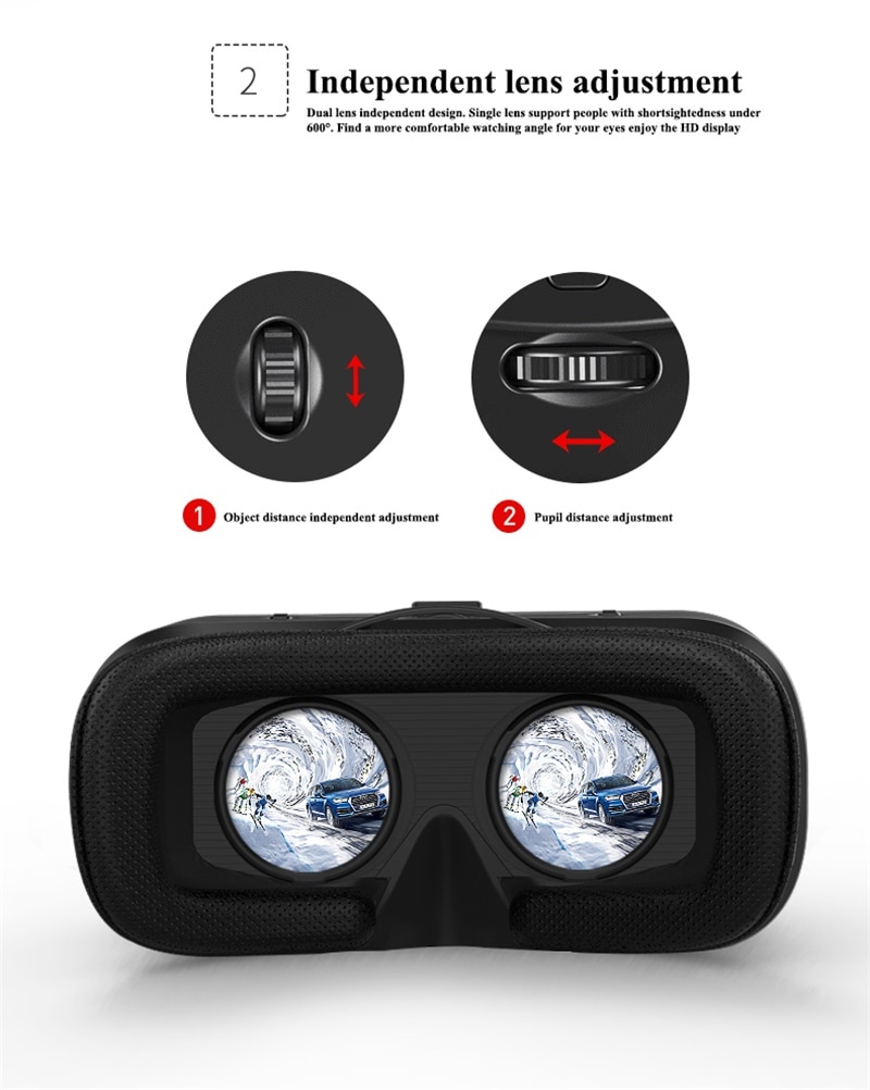 3D VR Glasses Game smart glasses realidade virtual Upgraded detachable cover Goggles VR headset box For xiaomo Huawei