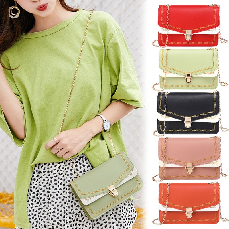 Vrouwen PU Lederen Schoudertas Borduurwerk Hasp Gesp Keten Crossbody Tassen Vrouwen Messenger Bags Bolsa Feminina