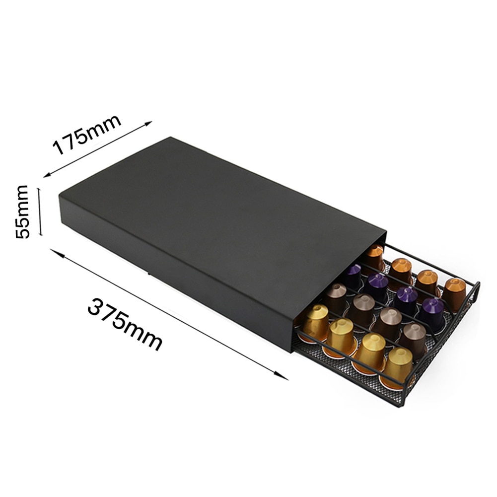 Lobamop Panier Dosettes Café Capsules – Support Métal Vintage Noir Pour Nespresso Et Autres
