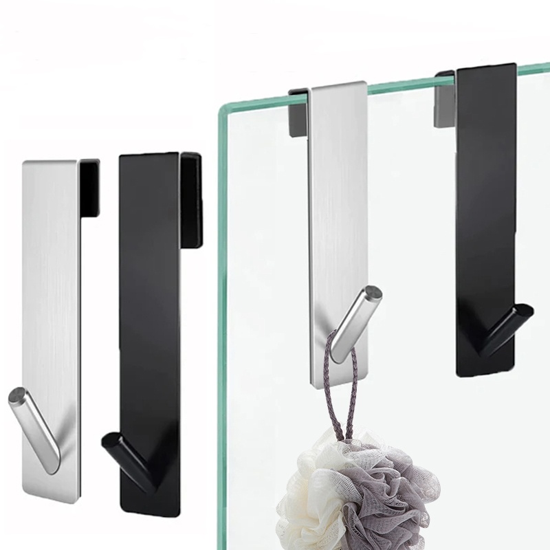 Badkamer Douchedeur Achterhaak Roestvrij Staal Over Glazen Deur Douche Handdoekenrek S-Vorm Badkamer Badjas Hanger Houder Haken