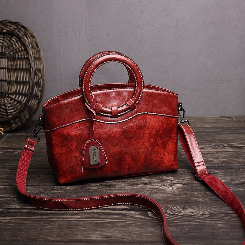 Vintage tas voor dames, leren handtassen, retro crossbody tassen voor dames, schoudertas, zwarte handtas, bolso mujer  xd11: Rood