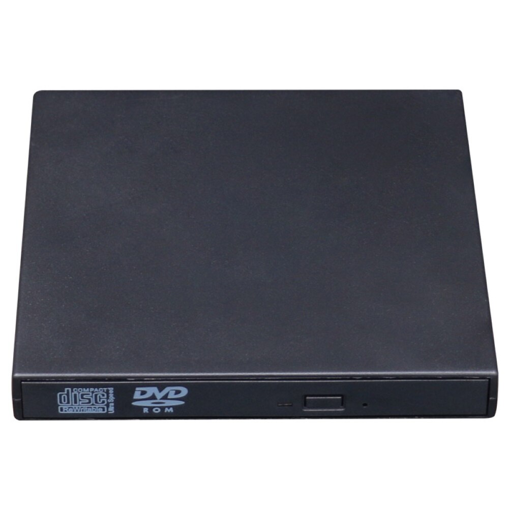 Unidad externa de DVD con USB, reproductor de CD, VCD, Unidad óptica para PC, ordenador de escritorio, grabador, grabador de CD-RW, lector de DVD, 1MB: Negro