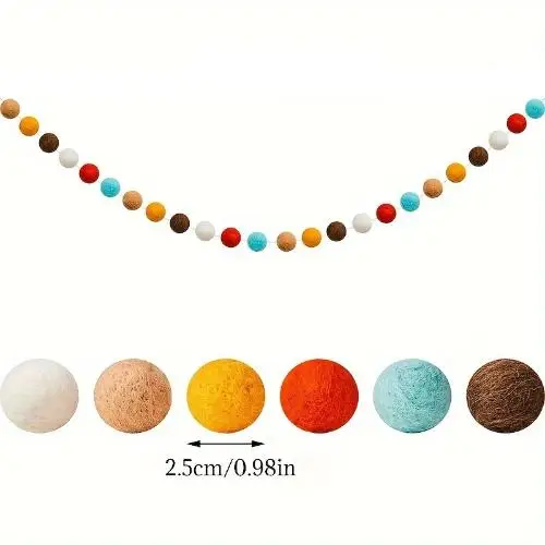 Bolas de lana de 2M, decoraciones de dormitorio hechas a mano, decoración de pared de Halloween, adorno para fiestas de Navidad, colgante, guirnalda de pompones