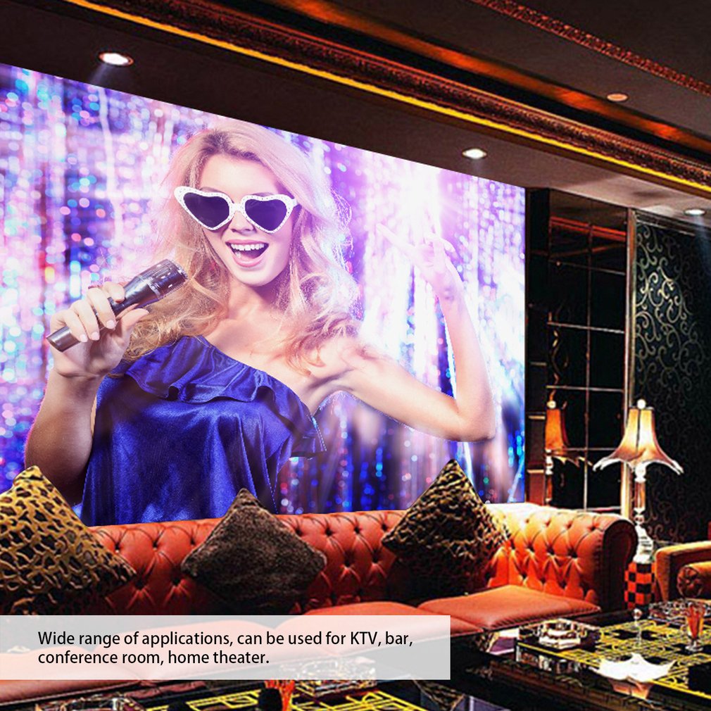 4:3 Projection Screen Curtain 40/50/60/72/84/92/100/106 Inch Non-Woven Fabric White Soft Portable for KTV Ba Conference Room