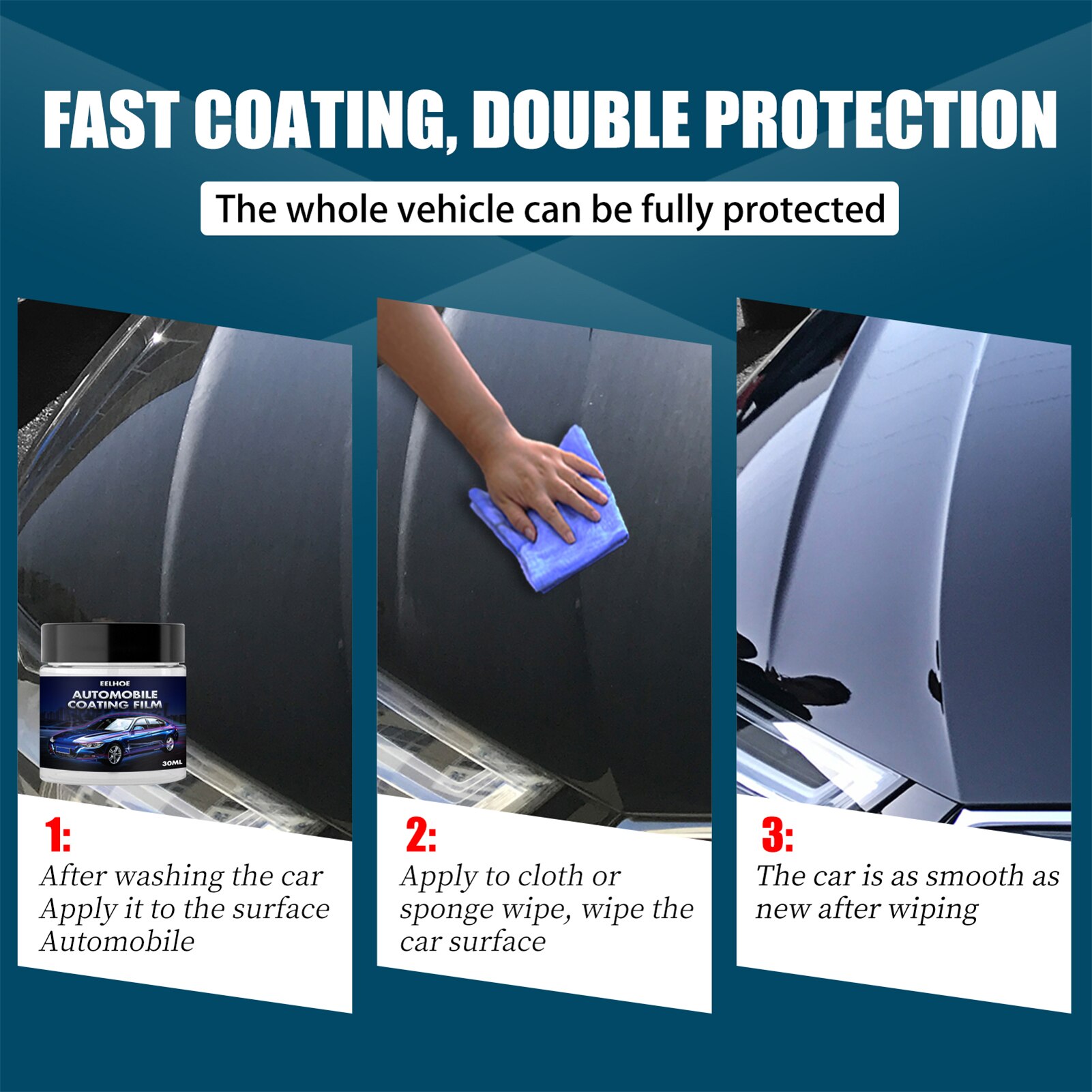 Auto Reparatie Wax Crystal Plating Set Hard Glossy Carnaubawas Paint Care Coating Kleine Kras Reparatie Onderhoud Met Spons Handdoek