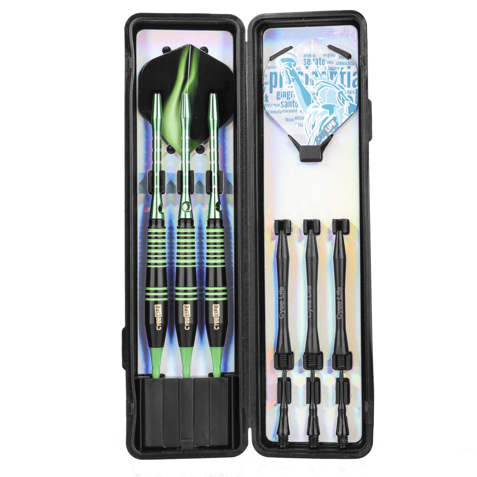 CyeeLife 3pcs/set Safety Soft Dart Indoor Soft Tip Darts Set For Indoor Electronic Dartboard Games Safety Soft Dart: Green