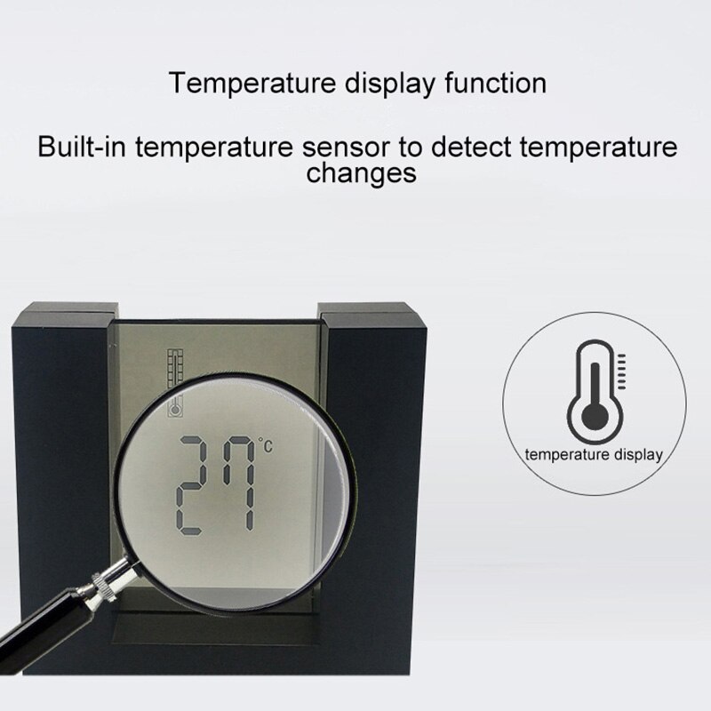 Digital Alarm Clock Rotating Induction Multifunction 360Degree Rotation Four-Sided Clock For Living Room Bedroom Office