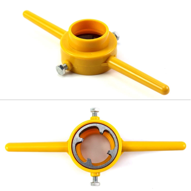 Compact Pipe Threading Tool PVC Thread Maker NPT Round Die Set Pipe Threader Plumbing Manual Hand Tool with 3 Dies