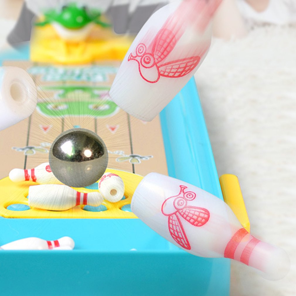 Cartoon Mini Bowling Set Frosch Schalen Kinder Spielzeug Schießen Puzzle Interaktive Spiel Sport Party Unterhaltung Mini Tisch Spiel