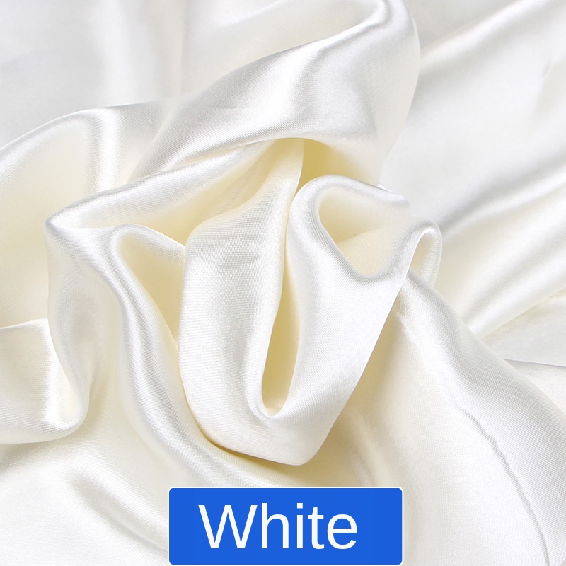 Stof Voering Zijde Satijn Kleur Butyl Zijde Geschenkdoos Lieb Handgemaakte Diy Tafelkleed Gordijn Decoratie 100X150Cm Haar wrap Party: white