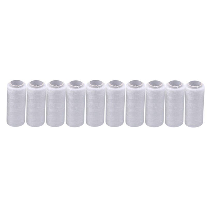 10 pces 200 jardas/carretel linha de linha de costura máquina de linha de costura de linha de costura de suprimentos domésticos 2020 nova venda quente: white