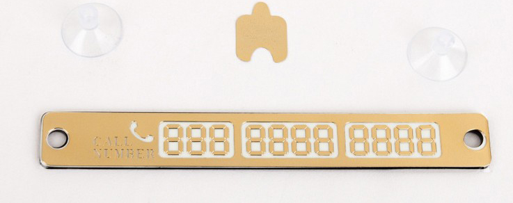 Auto-Styling Auto Lichtgevende Tijdelijke Parkeerkaart Met Sukkels En Telefoonnummer Kaart Plaat Auto Stickers Voor: gold