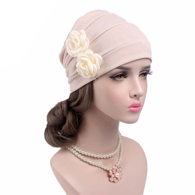 Vrouwen mooie bloem bloem hijab tulband hoed dame kanker chemo haaruitval pet hoofddoek wikkel cover!