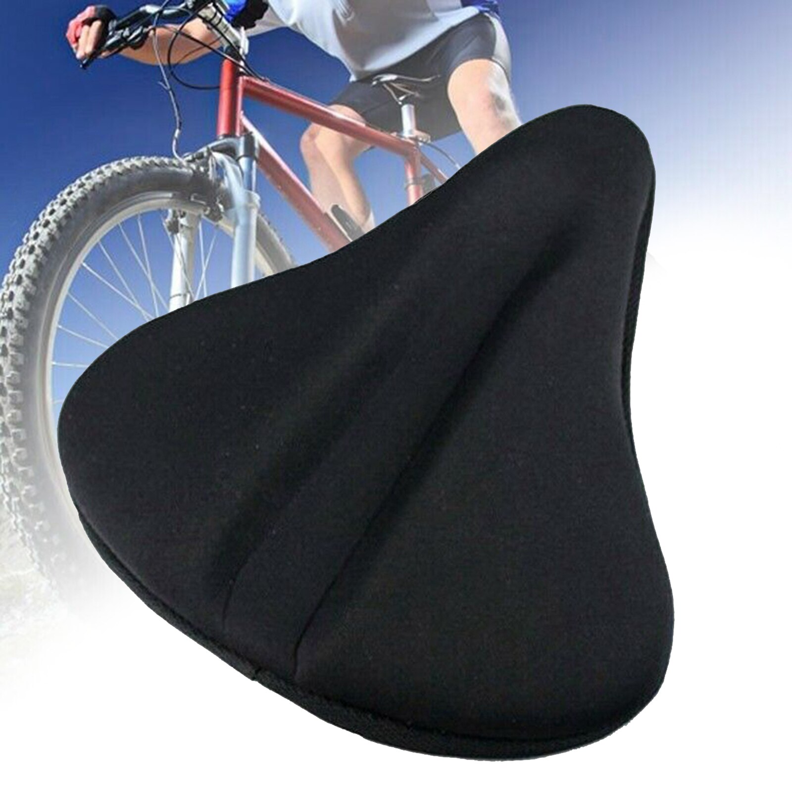 Komfortabelt cykelsædebetræk stor bred polstret cykel sadelpude til træning, spin, stationær, mtb-cykel