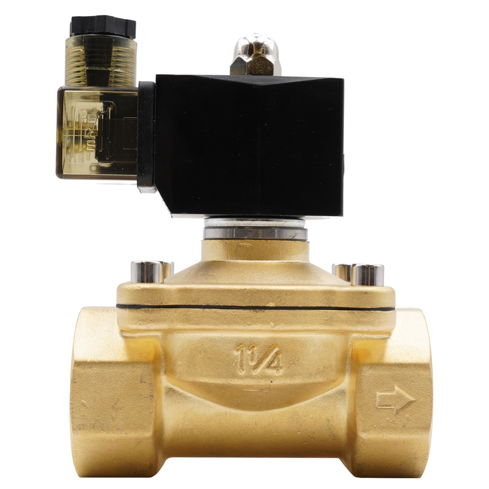 Válvula solenóide de ar de latão elétrico, Válvula solenóide normalmente fechada para água quente óleo ar, AC 220V, DC 12V 24V,0 ~ 1.0Mpa,IP65, G3/8 para G2