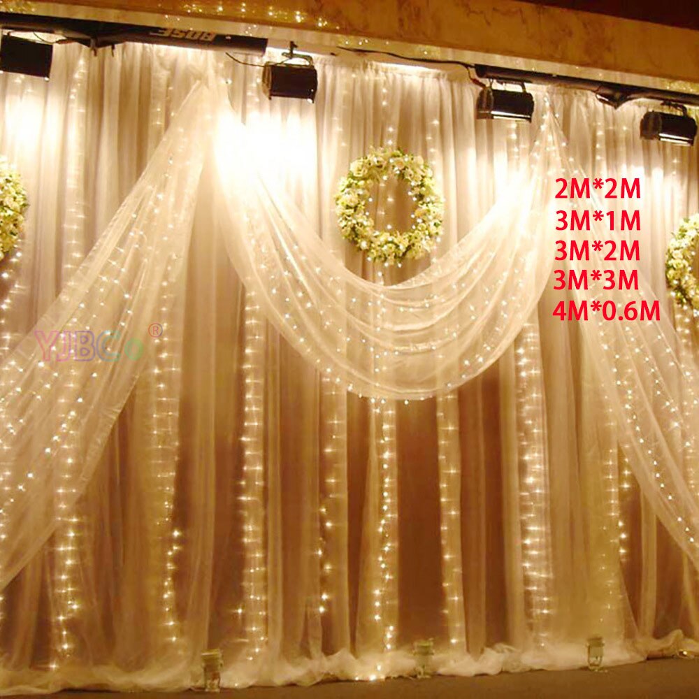 4*0.6/3*1/3*2/3*3M Led Ijspegel Gordijn Fairy String Light Fairy Kerst licht Voor Bruiloft Home Party Decoratie 220V Eu Plug
