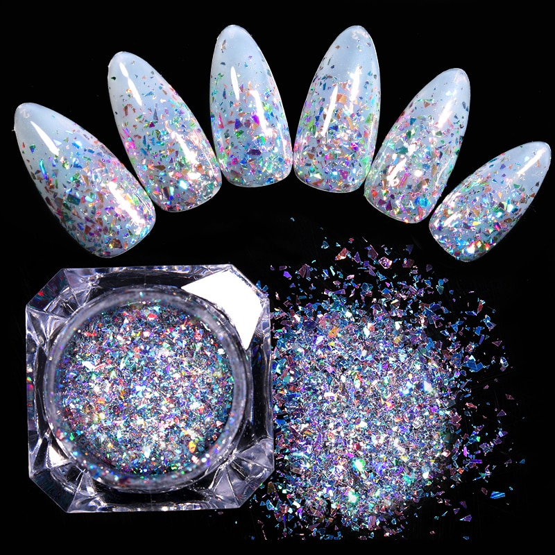 Or Rose 3D hexagone ongles paillettes flocons Nail Art paillettes poudre paillettes scintillantes vernis manucure décorations ongles accessoires: 22