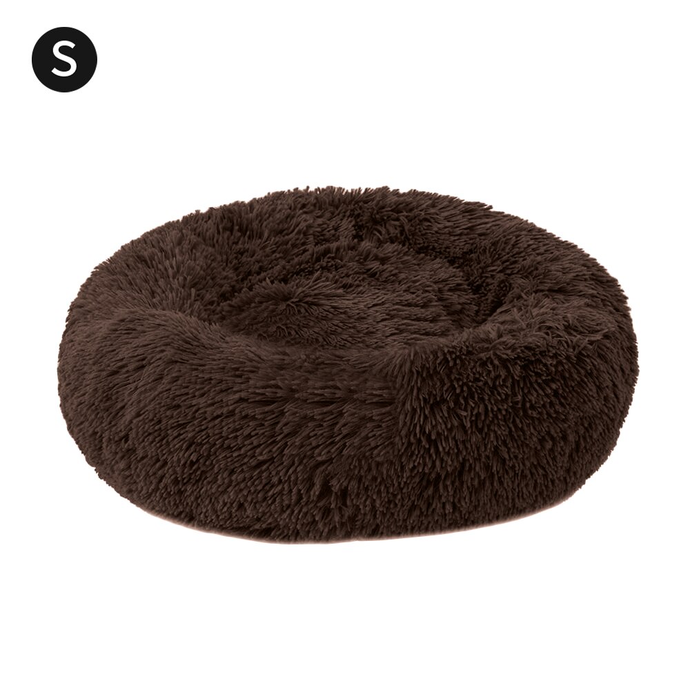 Ronde Pluche Kat Bed Huis Zachte Lange Pluche Kat Bed Ronde Hond Bed Voor Honden Katten Nest Winter Warm slapen Bed Puppy Mat: 6 / 70cm