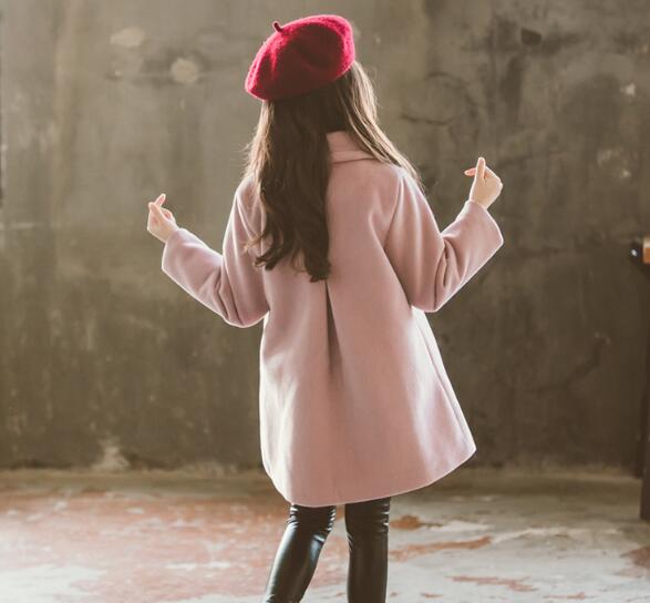 4 -14 år børnejakke til piger vinter uld varm overfrakke pigetøj børn overtøj efterår piger frakke