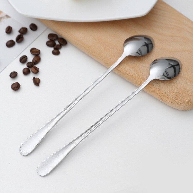 Stainless Steel Coffee Spoon Long Handle Dessert Tea Spoons Kitchen Drinking Flatware Kitchen Accessories Bar Tools