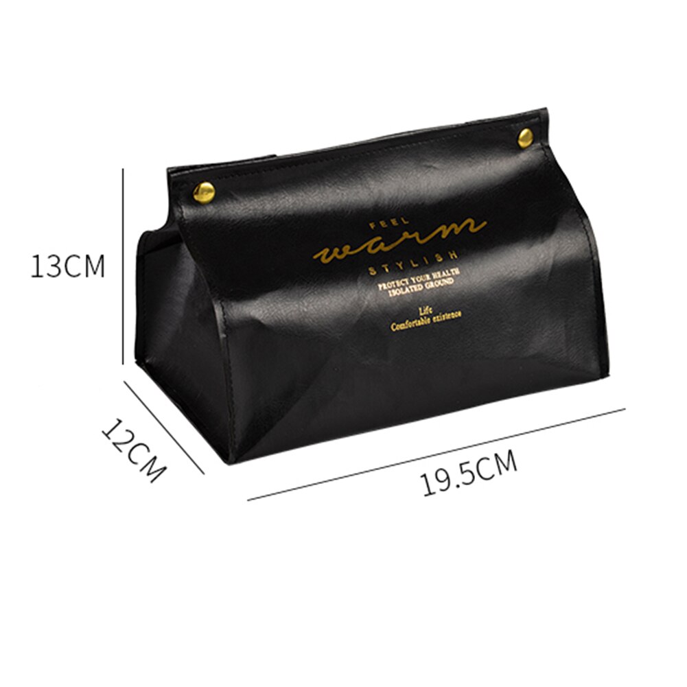 Boîte à mouchoirs en cuir multifonction, pratique, Simple, pour serviettes de bureau, conteneur de stockage Durable: C