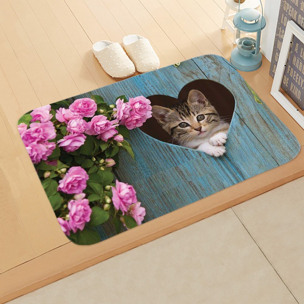 Cartoon Kat Deurmat Anti-Slip Absorberen Water Badmat Badkamer Thuis Keuken Bedroon Floor Mat Entree 40*60cm DD-0100: 6