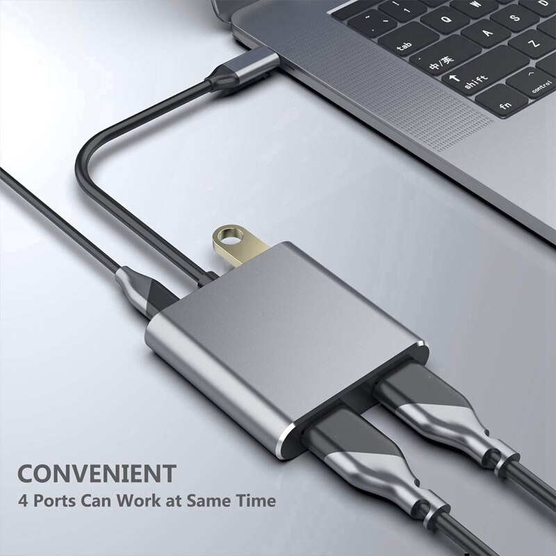 Vier-In-een Docking Station, 4K Usb C Naar Dual Hdmi USB3.0 Pd Poort Opladen USB-C Converter Kabel Voor Samsung
