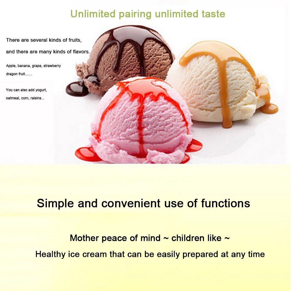 220V Ice Cream Machine Home Ice Cream Maker 600ml 4 Color Portable Available Easy Operation Kitchen Tools
