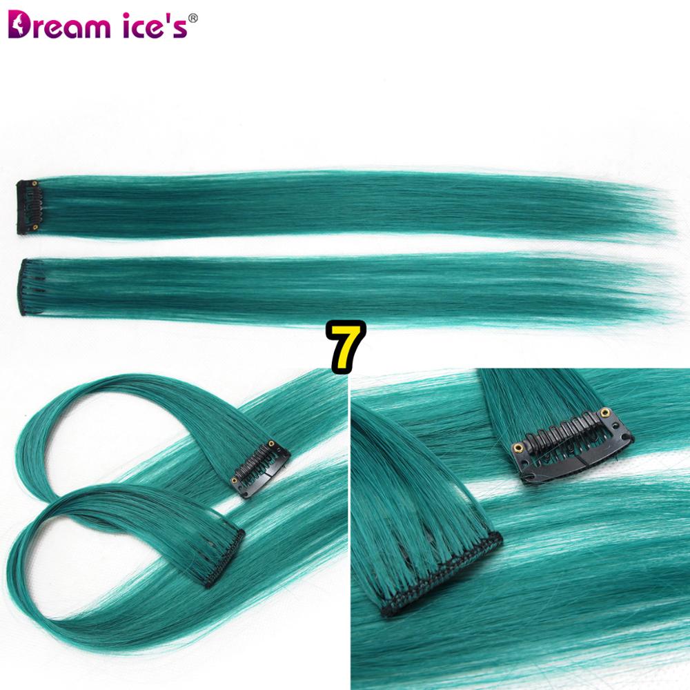 Synthetische Lange Enkele Clip In Hair Extensions Een Stuk Roze Regenboog Kleur Mode Rechte Haarstukje Voor Vrouwen En Meisje: #12
