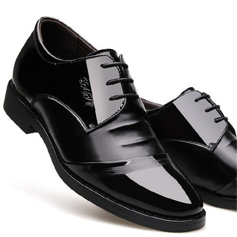 British Leather Brown Shoes Oxfords for Men Footwear Flats Pointed Toe Official Dress Shoes Mazefeng