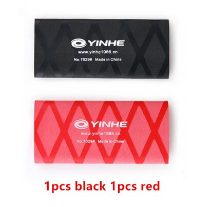 YINHE-Cinta de mango para raqueta de tenis de mesa, juego de ping pong Termocontraíble, empuñaduras de murciélago, banda para el sudor, n. ° 7029, 2 unidades: 1 black and 1 red