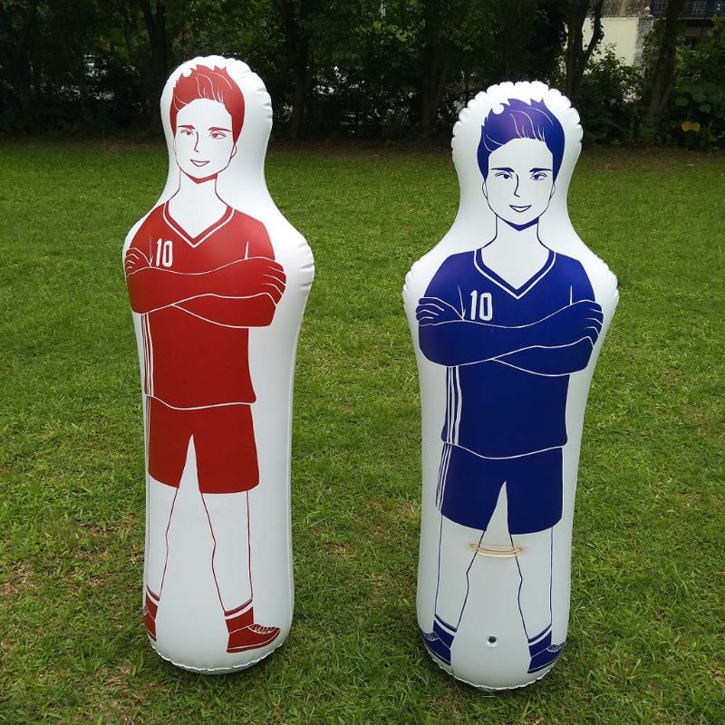 Volwassenen kinderen opblaasbare voetbal training doelman tumbler lucht voetbal trein dummy doelman voor buitensporten