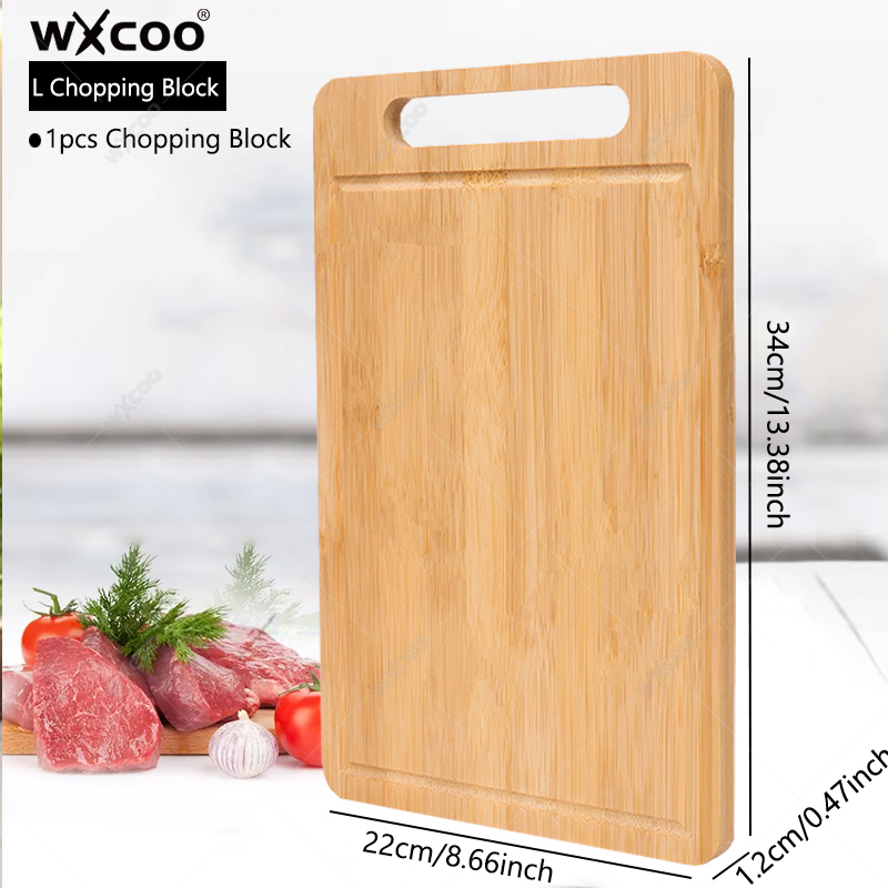 WXCOO-Juego de tablas de cortar de bambú para cocina, tablas de cortar de madera para preparar y servir comida en la cocina, 1-3 uds.: Azul