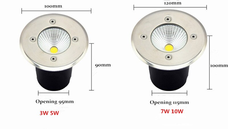 IP68 Waterproof LED Underground Light 5W 10W OutdoorAC85-265V DC12V Exterior Wall Light Underground Garden Light Ground Lights