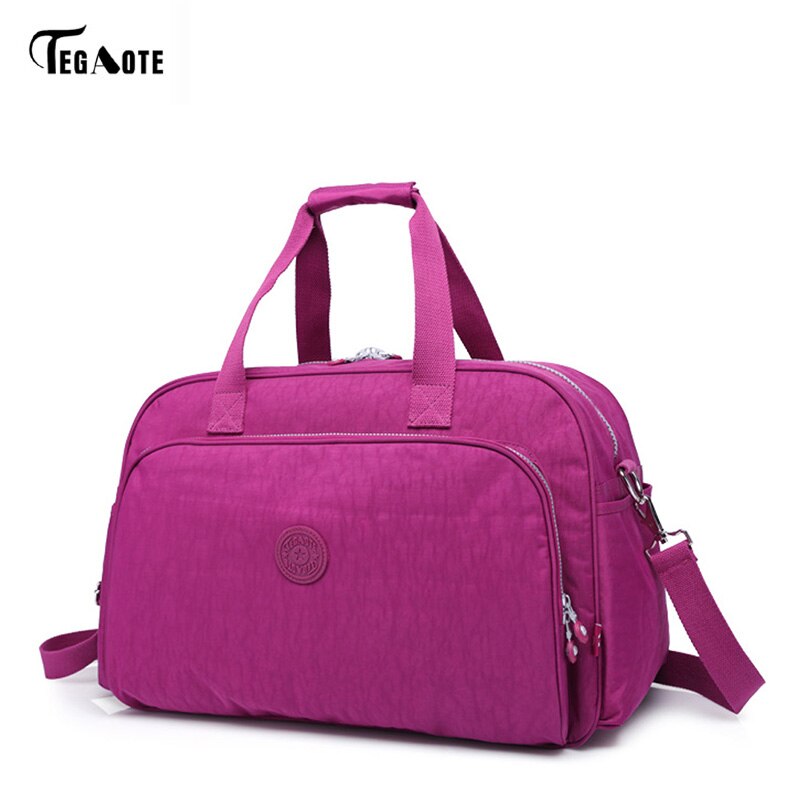 TEGAOTE herren Wasserdichte Frauen Reisetasche Große Kapazität Reise Tasche Frauen Nylon Gepäck Reise Duffle Handtaschen unisex 283: lila rot